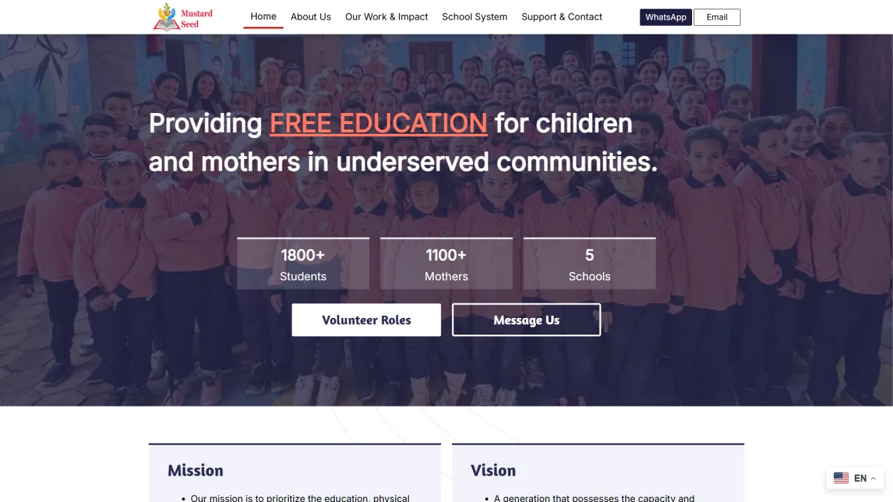 Mustard Seed Project – Egyptian NGO Website screenshot
