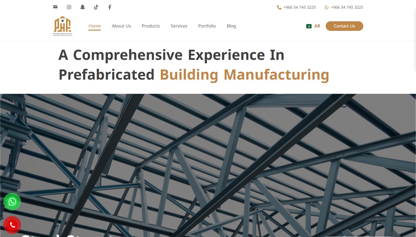 Pcabins – Portable House Factory E-commerce Website screenshot